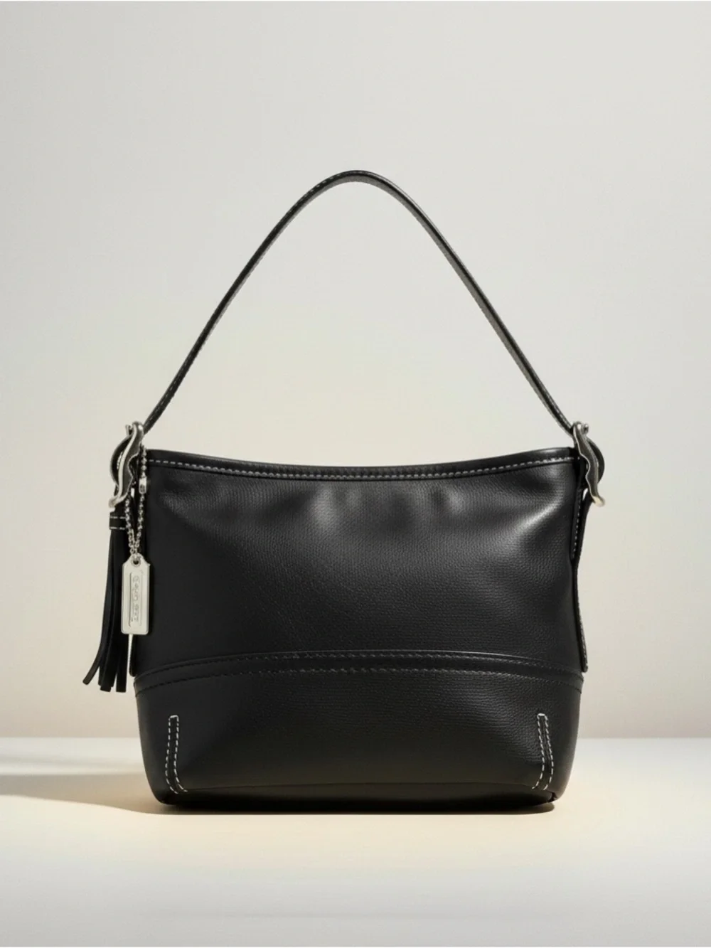Vintage Coach Y2K Black Leather Mini Shoulder Bag Style 1507 - Picture 12 of 12